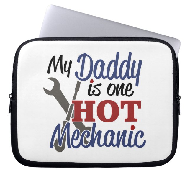 Hot Mechanic Dad Laptop Sleeve (Front)