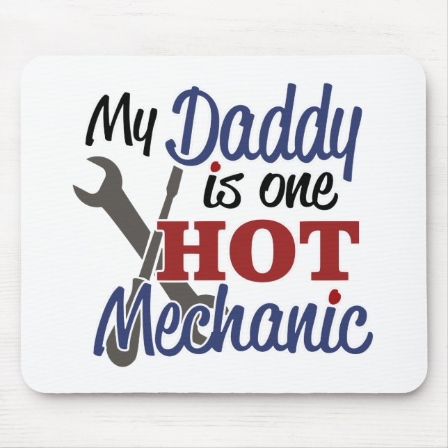 Hot Mechanic Dad Mouse Mat (Front)