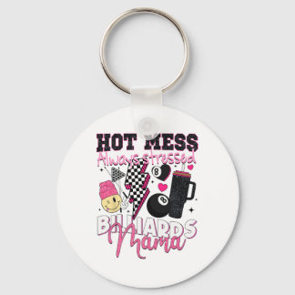 Hot Mess Always Stressed Billiards Mama Mother's D Key Ring