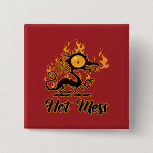 Hot Mess Crispy Dragon 15 Cm Square Badge