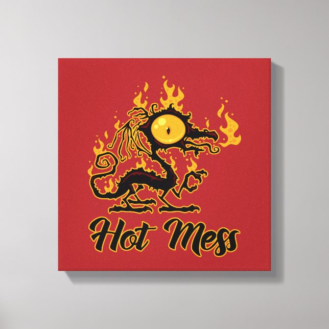 Hot Mess Crispy Dragon Canvas Print (Front)