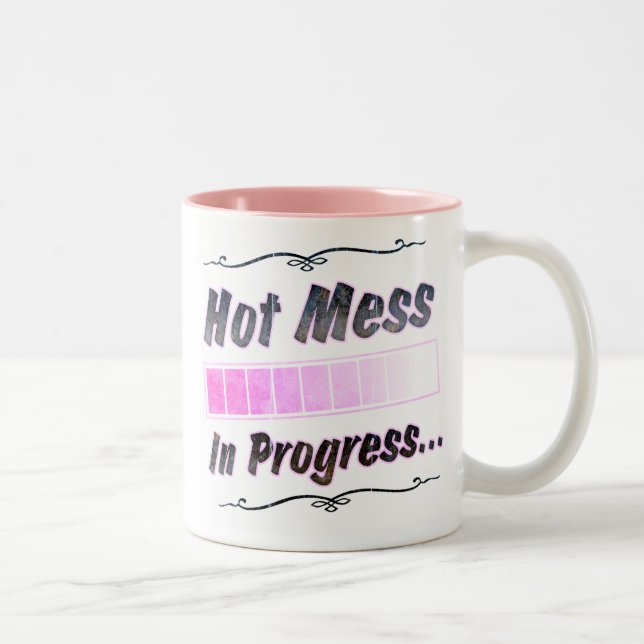 Hot Mess...In Progress Two-Tone Coffee Mug (Right)