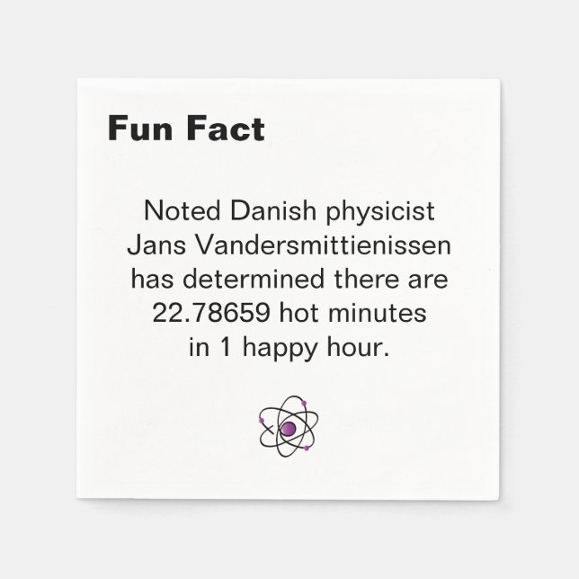 Hot Minute Fun Fact Cocktail Napkin (Front)