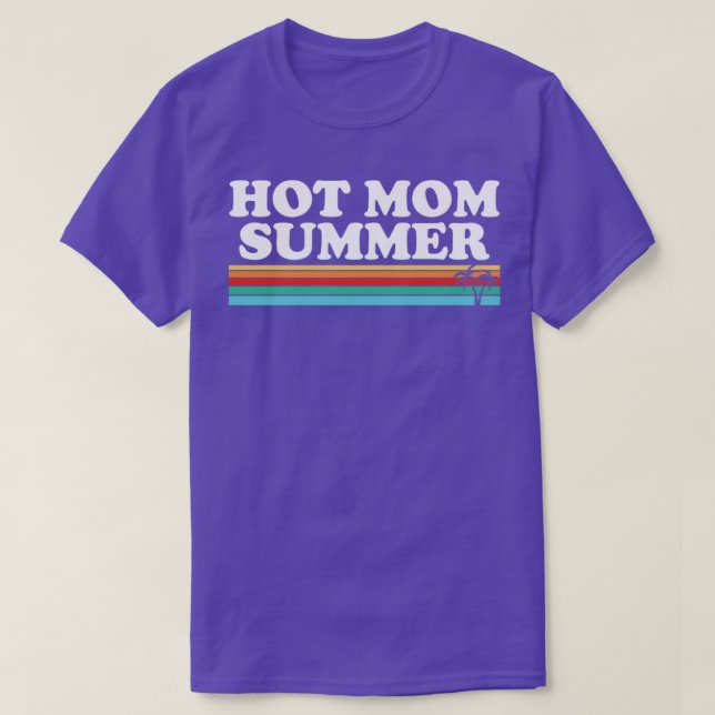 Hot Mum Summer Retro Palm Tree  T-Shirt (Design Front)