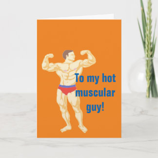 Hot muscular guy card