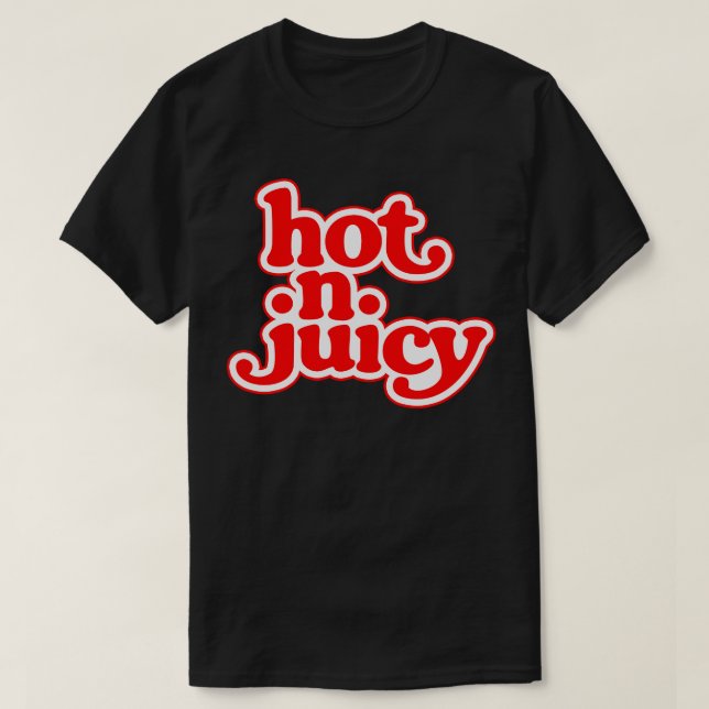 Hot N Juicy 70s hamburger cheeseburger fast food 1 T-Shirt (Design Front)