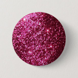 HOT NEON PINK SPARKLE GLITTER BACKGROUND PARTY FUN 6 CM ROUND BADGE