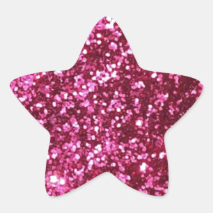 HOT NEON PINK SPARKLE GLITTER BACKGROUND PARTY FUN STAR STICKER