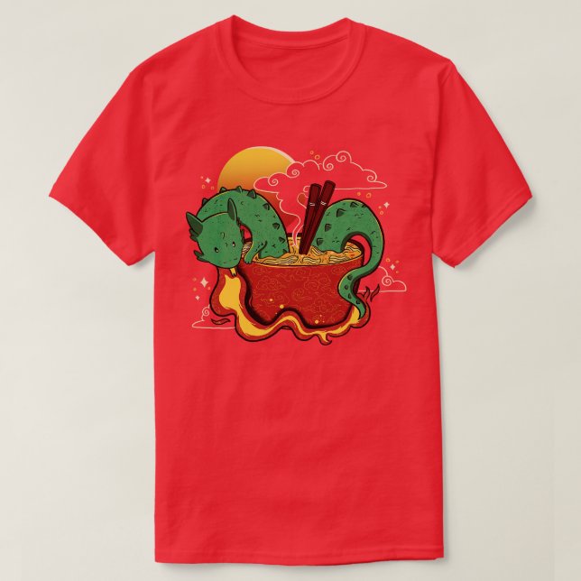 Hot Noodle Kawaii Dragon by Tobe Fonseca T-Shirt (Design Front)