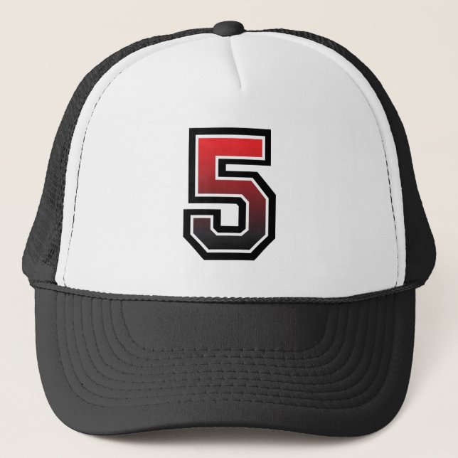 Hot Number 5 Trucker Hat (Front)