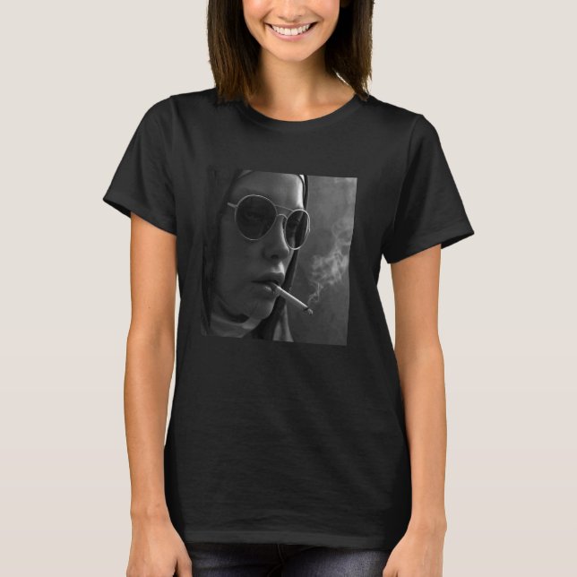 Hot nun smokes cigarette, rebellious none T-Shirt (Front)