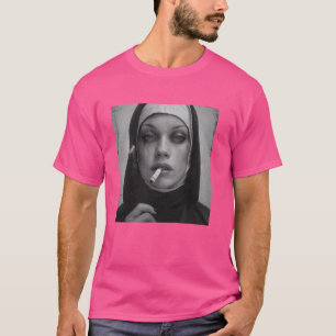 Hot nun smokes cigarette, Rebellious nun T-Shirt
