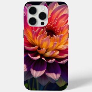 Hot Orange and Pink Dahlia Flower iPhone 15 Pro Max Case