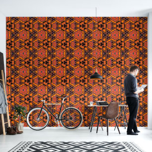 Hot Orange Geo Wallpaper