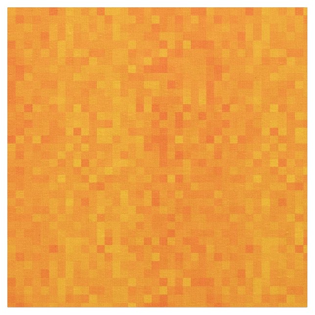 Hot Orange Mosaic Pattern, Fabric (Close Up)