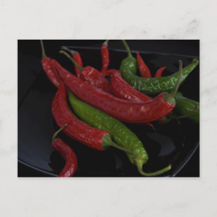 hot pepper_black postcard