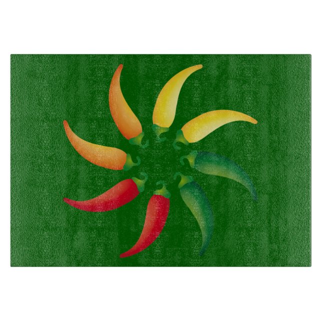 Hot Pepper Chilli Circle Mexican Food Cutting Board (Front)