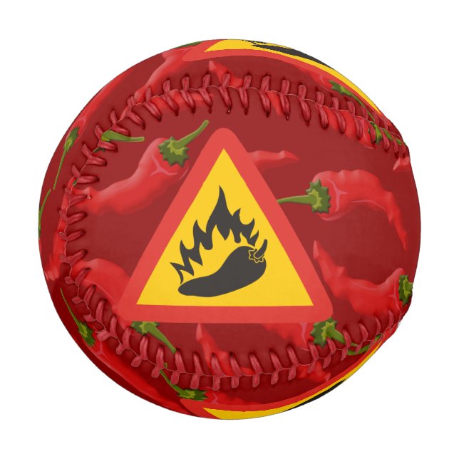 Hot pepper danger sign baseball (Back Right)