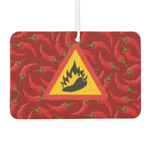 Hot pepper danger sign car air freshener