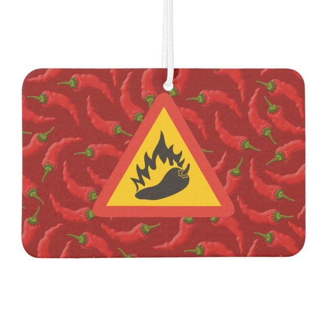 Hot pepper danger sign car air freshener (Front)