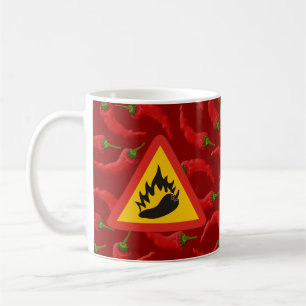 Hot pepper danger sign coffee mug