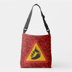 Hot pepper danger sign crossbody bag