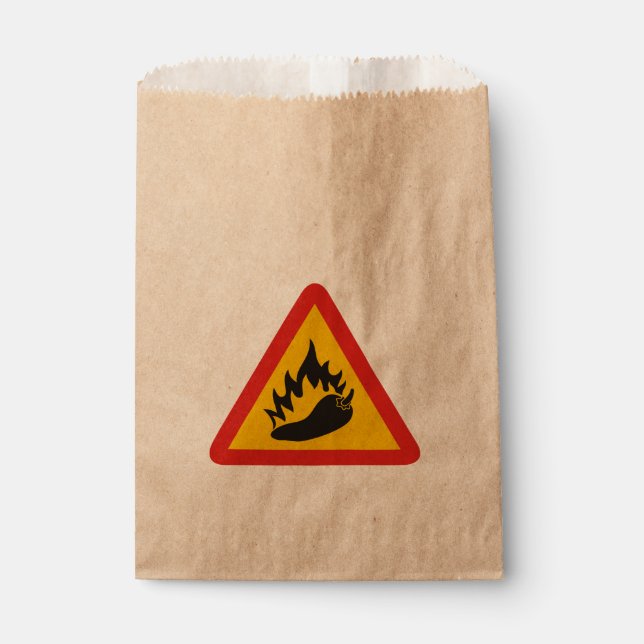 Hot pepper danger sign favour bags (Front)