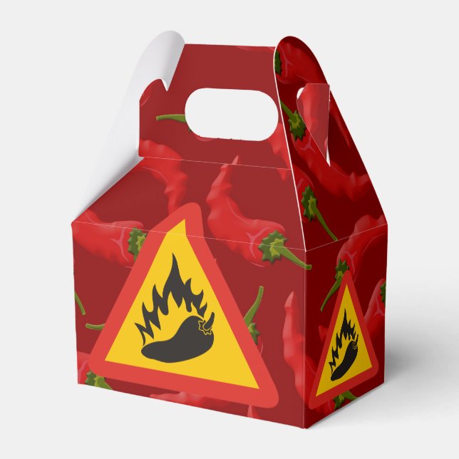 Hot pepper danger sign favour box (Front Side)