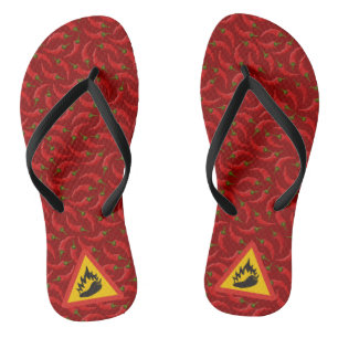Hot pepper danger sign flip flops