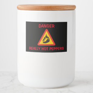 Hot pepper danger sign food label