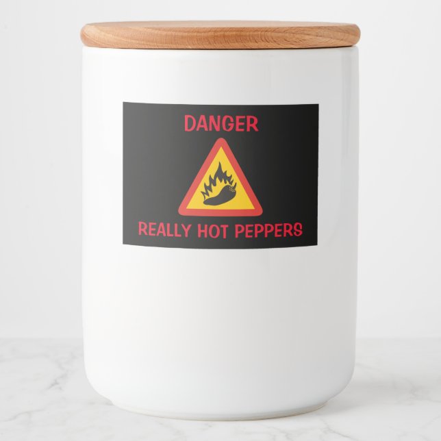 Hot pepper danger sign food label (Front)