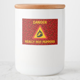 Hot pepper danger sign food label