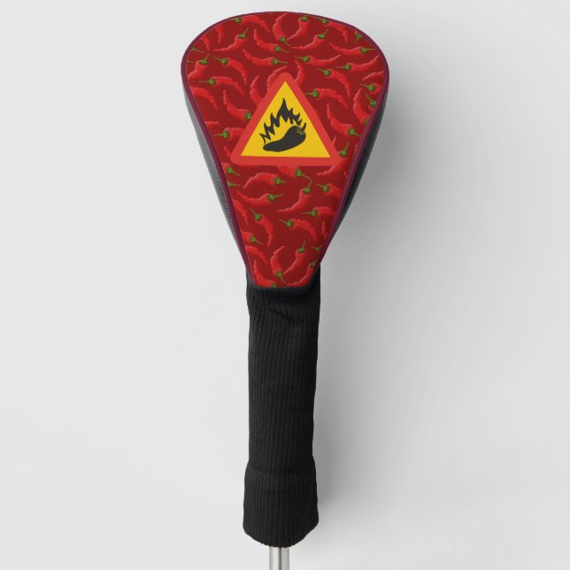 Hot pepper danger sign golf head cover (Front)