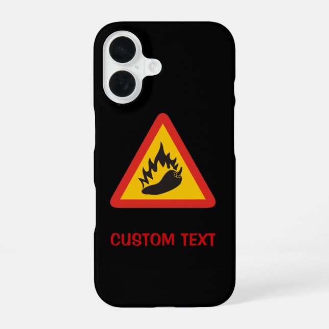 Hot pepper danger sign iPhone 16 case (Back)