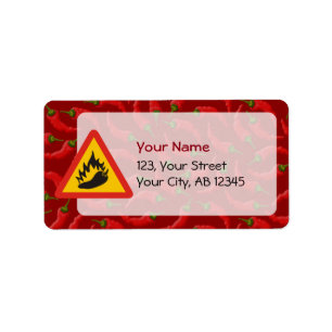 Hot pepper danger sign label