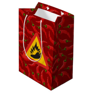 Hot pepper danger sign medium gift bag