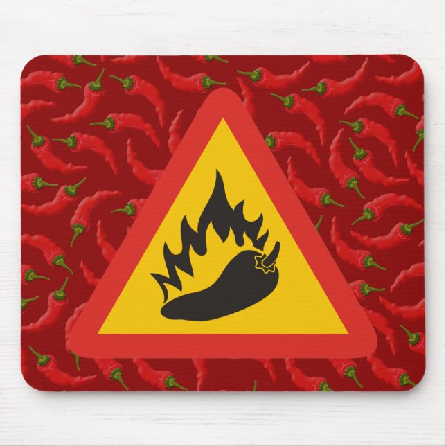 Hot pepper danger sign mouse mat (Front)