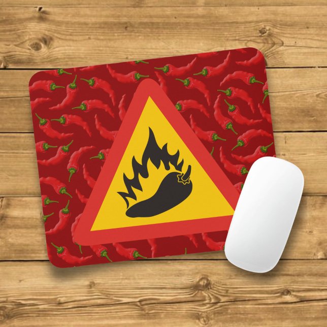 Hot pepper danger sign mouse mat (Creator Uploaded)
