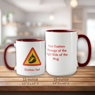 Hot pepper danger sign mug