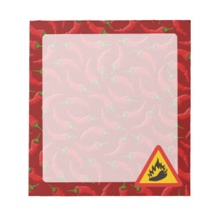Hot pepper danger sign notepad
