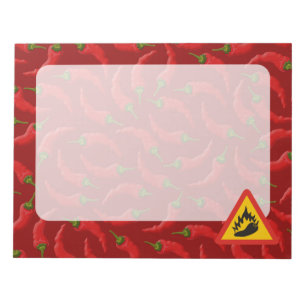 Hot pepper danger sign notepad