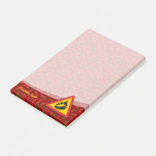 Hot Pepper Danger Sign Post-it Notes