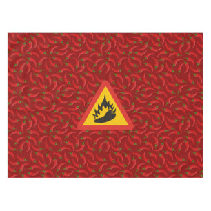 Hot pepper danger sign tablecloth
