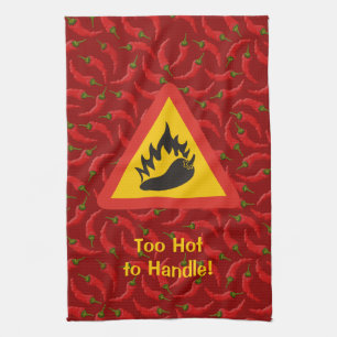 Hot Pepper Danger Sign Tea Towel