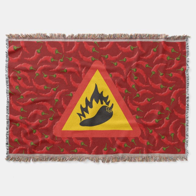 Hot pepper danger sign throw blanket (Front)