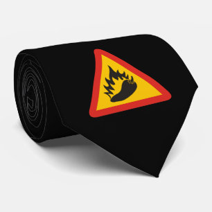 Hot pepper danger sign tie