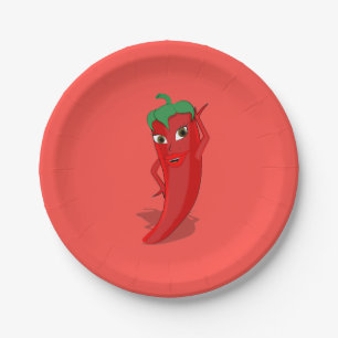 Hot Pepper Diva Paper Plate
