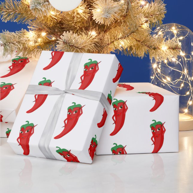 Hot Pepper Diva Pattern Drawing Wrapping Paper (Holidays)