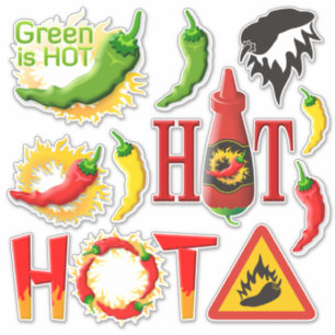 Hot Pepper Icon Set Stickers