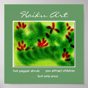 Hot Pepper Shrub Haiku Art Print